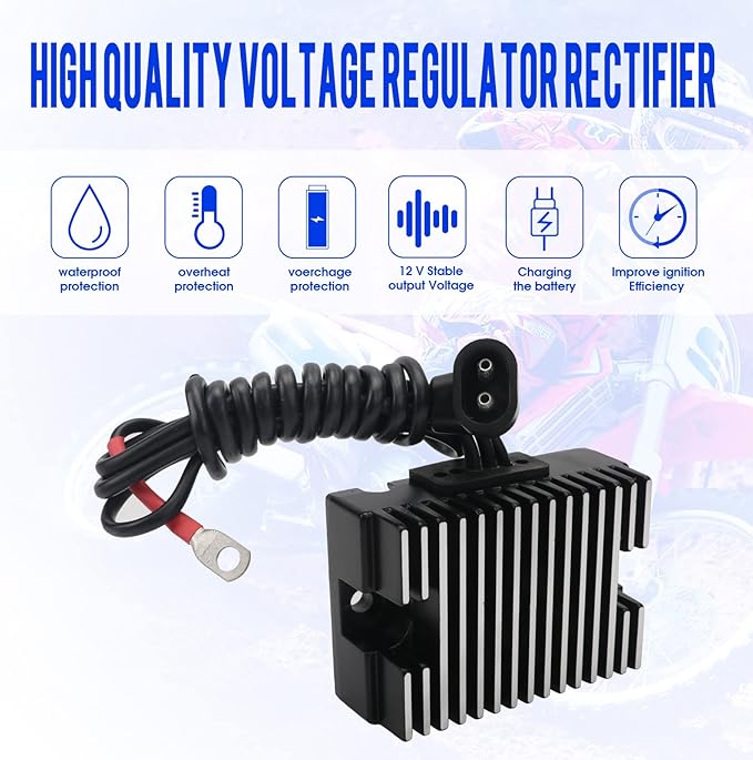 Kindpanda 74519-88 74519-88A Voltage Regulator Rectifier Fit For Harley Davidson 32A CVO，Dyna，Fat Boy，Heritage Softail，Low Rider，Road King,Electra/Road/Street/Super/Tour/Tri Glide 1989-2014