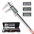 Unipec 8 Inch/ 200mm IP54 Grade Stainless Steel Digital Caliper & Stainless Steel Rule, Inch/Millimeter/Fraction Conversion, Large LCD Screen