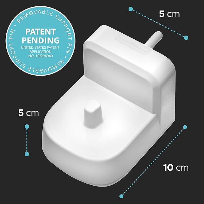 ProofVision Electric Toothbrush Wall Charger for US Socket for Oral-B/Braun (Excludes iO 7–10, Pulsonic) | Portable Oral-B Charging Station, Wireless, IPX7 Seal, with 2 Compatible Toothbrush Heads