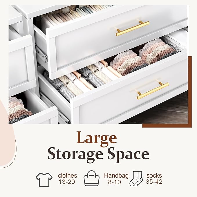 Metal Dressers, White Small Dresser for Bedroom, 24.76" H Dressers & Chests of Drawers, Dresser and Nightstand Sets for Living Room, Entryway, Hallyway (White, 2 Drawers)