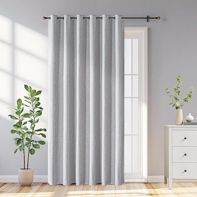 100% Blackout Curtains 72 Inch Length 2 Panels Set, Black Out Curtains for Living Room, Greyish White Thermal Insulated Grommet Drapes Bedroom Luxury Decor Privacy(70W × 72L inch, Greyish White)