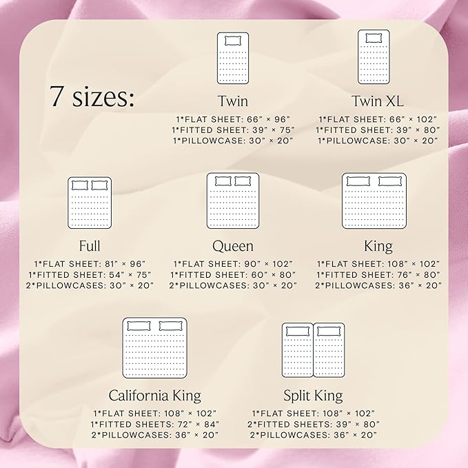 LuxClub 3 PC Twin XL Sheet Set, Deep Pockets Wrinkle Free Cooling Bed Sheets Hotel Bedding for Women, Men, Kids & Teens, Includes 1 Fitted Sheet, 1 Flat Sheet and 1 Pillowcase-Silky Soft Powder Pink