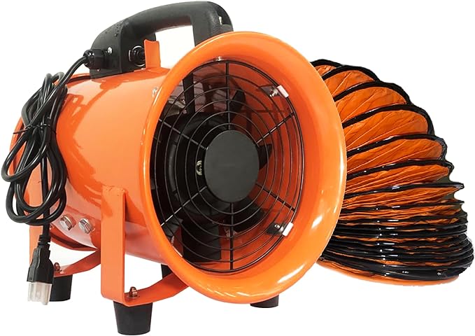 FICBXRA Utility Blower Fan 12 Inch Portable Axial Exhaust Fan 790W/7A 2300CFM High Velocity Ventilator with 32FT Duct Hose for Exhausting & Ventilating at Home and Job Site