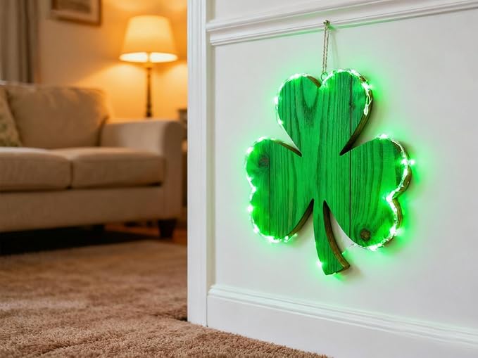 Aalnfe Green Led Lights Strip ST. Patrick's Day Decorations Indoor Rope Lights Easy DIY Cuttable Strip Lights for Room Bathroom Living Room Kitchen Ceiling Wall Vanity Mirror Decor
