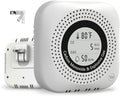 4-in-1 Carbon Monoxide & Natural Gas Leak Detector, Foldable Plug-in CO/Gas Alarm with Temperature & Humidity Display for Home, Apartment, RV
