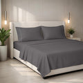 Mayfair Linen 100% Egyptian Cotton California King Sheets Set - 2000 Series Luxury Sheets Cal King Size Bed Set, Soft & Cooling, 17" Extra Deep Pocket Hotel Collection Sheet (4 PC, Dark Grey)