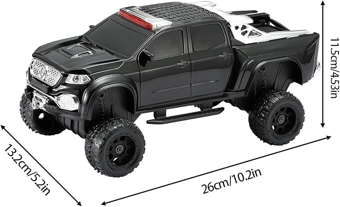 WSTER WS-X65 Pickup Truck Replica Bluetooth Speaker – HD Sound, FM Radio, TWS Stereo, LED Party Lights, USB/TF Playback, Built-in Mic – Cool Portable Car Design Speaker for Outdoors & Home (Black)