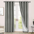 Macochico Full Blackout Curtains 84 Inches Long Insulated Noise Reducing Chenille Curtains for Living Room Bedroom Nursery Auditorium Rock Grey Curtains with Tieback Grommet 72" Wx84 L 1 Panel