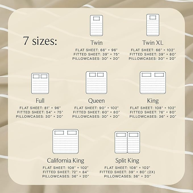 LuxClub 4 PC King Sheet Set, Deep Pockets Wrinkle Free Cooling Bed Sheets Hotel Bedding for Women, Men, Includes 1 Fitted Sheet, 1 Flat Sheet and 2 Pillowcases-Striped - Cream
