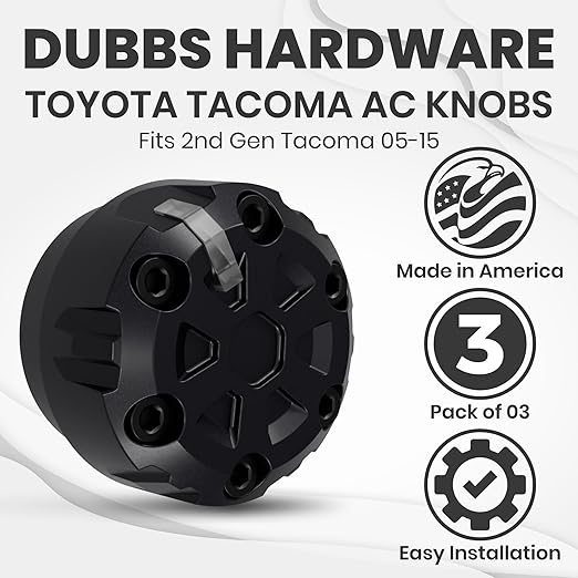 2nd Gen Tacoma Accessories AC Knob Upgrade - 2005,2006,2007,2008,2009,2010,2011,2012,2013,2014,2015 Tacoma Climate Control Dial Mods Set - 2nd Gen Tacoma Mods - for Toyota Interior Replacement Kit