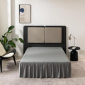 Grey Bed Skirt King Size Ruffled Bed Skirt with Split Corners, King Bed Skirt 12 Inch Drop, King Size Bed Skirt Grey for Ruffled Bed Skirt with Split Corners, Bed Skirt King Size