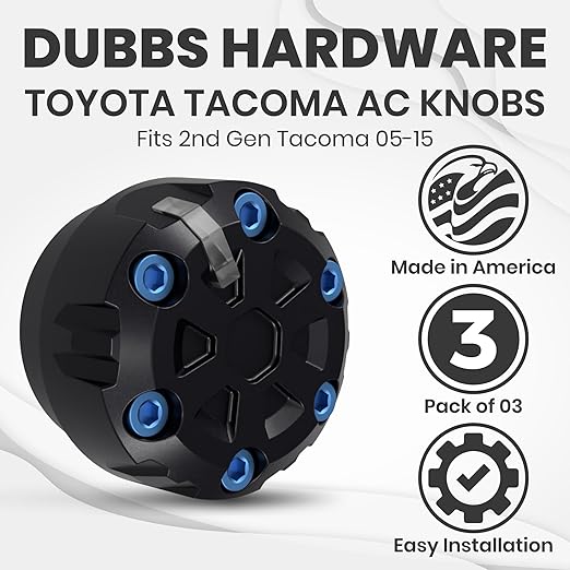 2nd Gen Tacoma Accessories AC Knob Upgrade - 2005,2006,2007,2008,2009,2010,2011,2012,2013,2014,2015 Tacoma Climate Control Dial Mods Set - 2nd Gen Tacoma Mods - for Toyota Interior Replacement Kit
