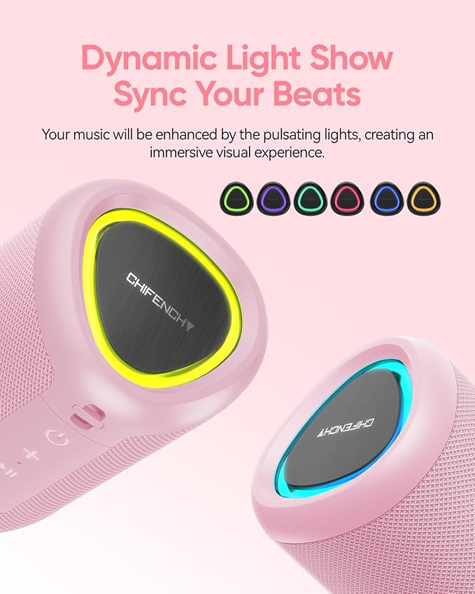 Portable Bluetooth Speaker Valentines Gifts For Him: Powerful Crystal Clear Sound/Romantic Light/IPX5 Waterproof/All Day Playtime/BT 5.3/TWS Paring,Small Wireless Speaker for Outdoor|Travel|Date Night