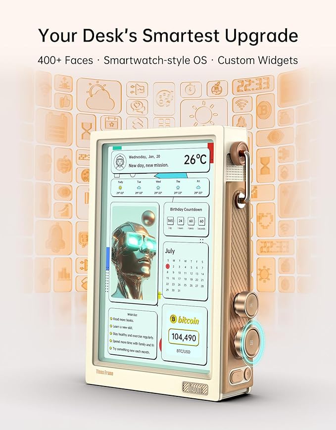 Divoom Times Frame-10.1" WiFi Digital Picture Frame with 64GB, Free App with No Subscription Fees, Supports Uploading Photos/Videos/Calendars/Weather/Sports Scores and Various DIY Content
