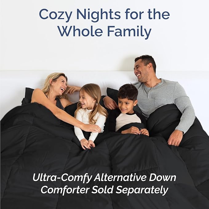Twin 4 Piece Sheet Set - Cooling, Comfy & Breathable - Hotel Luxury Bedding, Includes Fitted Sheet for Women, Men, Kids and Teens - 1 Flat, 1 Fitted Sheet, 2 Pillowcases with Deep Pockets - Black