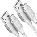 etguuds USB A to USB C Cable 6.6ft, 2-Pack, 3A Fast Charging Type C Charger Cord for iPhone 17 16 15 Pro Max 16e 17 Air, Samsung Galaxy S25 S24 S23 S22 S21 S20 A17 A16 A56 A55 Flip Fold, White