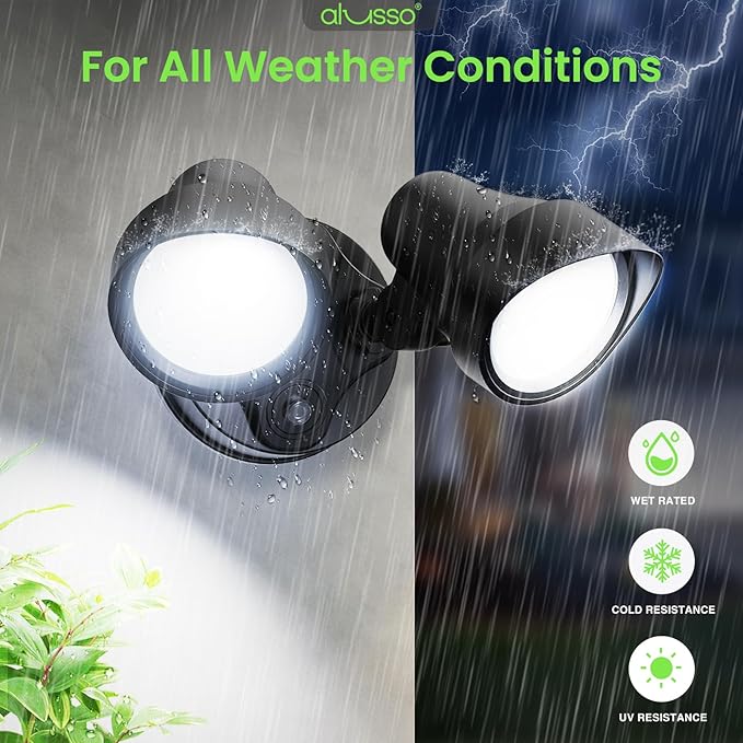 ALUSSO Dusk to Dawn Outdoor Lighting, 25W 2000LM Dusk Till Dawn Outdoor Light, 3000K/4000K/6000K 3CCT IP65 Security Lights ETL Listed Dusk to Dawn Hardwired for House Garage Yard Walkway Black 1 Pack