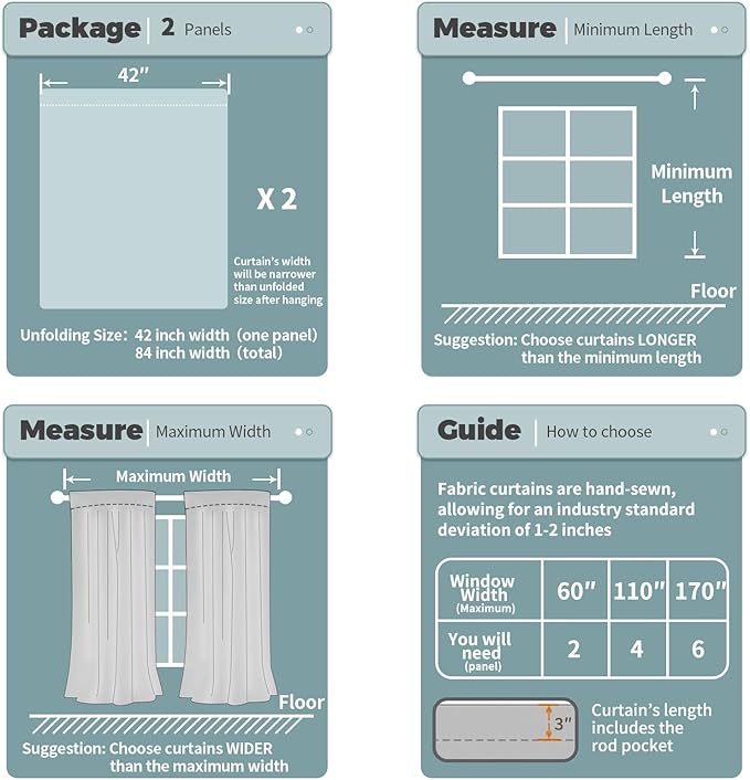 BGment Short Blackout Curtains for Bedroom, Thermal Insulated Full Room Darkening Soundproof Rod Pocket Small Window Curtains 45 Inch Length, 2 Panel, Each Panel 42 Inch, Cashmere