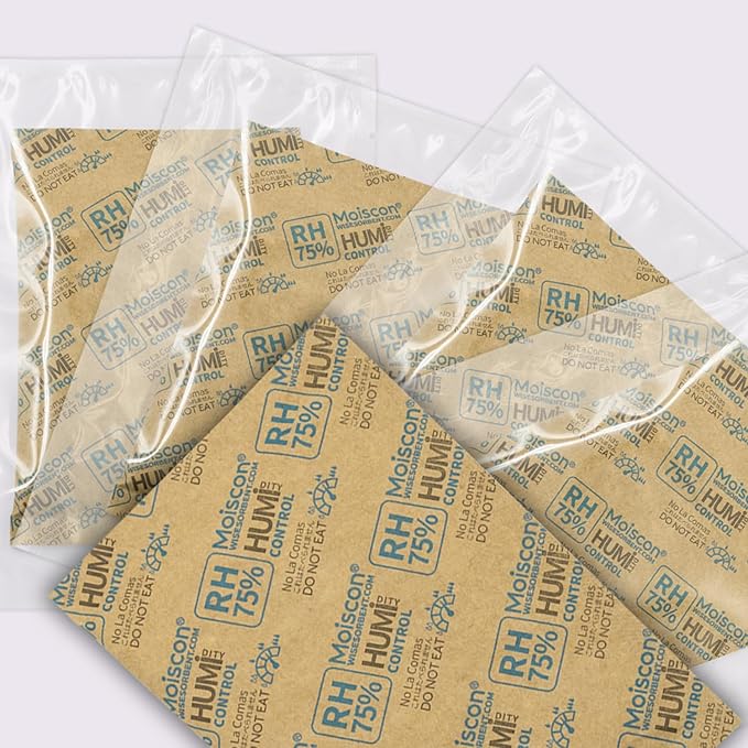 Wisesorb 75% Two-Way Humidity Control Packs, 60 Gram 15 Pack for Storing 1 lb, Size 60 Moisture Control Packets Individually Wrapped, Humidifier Packs for Storage Containers Hydration Packets