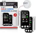 Carbon Monoxide Detector Plug in, 4-in-1 Gas and Carbon Monoxide Detectors with Digital Display, Natural Gas Leak Detector for Home RV Kitchen, Dual Alarm 85dB, Temperature Humidity Sensor (2 Pack)