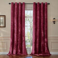 SMILETIME Burgundy Red Crushed Velvet Curtains 52x84 inch Luxurious Thermal Insulated Soundproof Drapes for Living Room Bedroom Office Soft and Durable Light-Filtering Window Treatments, 2 Panels
