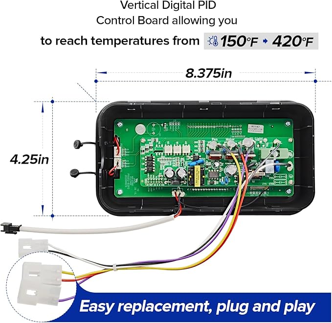 【UPGRADE】Digital PID Vertical Control Board Complete with WiFi Capability Compatible with Pit Boss Pro Series II 4-Series Wood Pellet Vertical Smoker Part NO. 80147