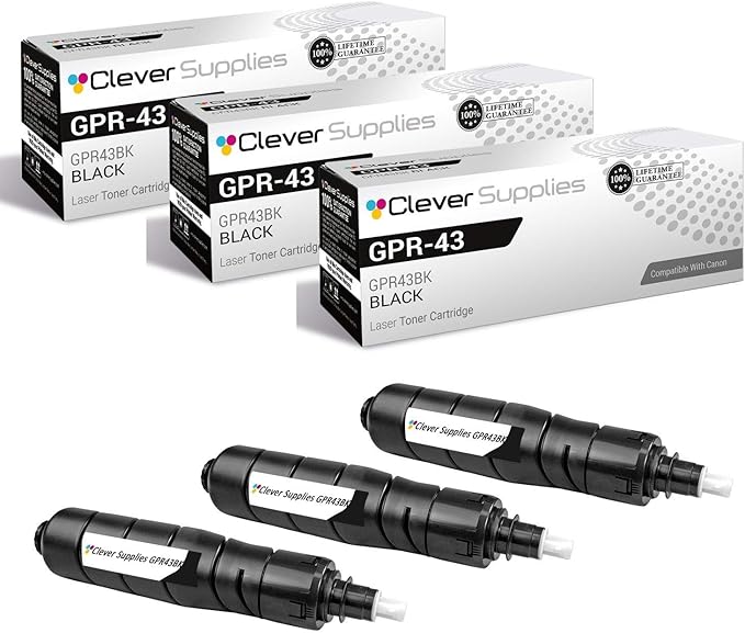 CS Compatible Toner Cartridge Replacement for Canon GPR-43 4792B003AA Black Canon ImageRunner Advance 4025 ImageRunner Advance 4035 ImageRunner Advance 4225 ImageRunner Advance 4235 Set 3 Pack