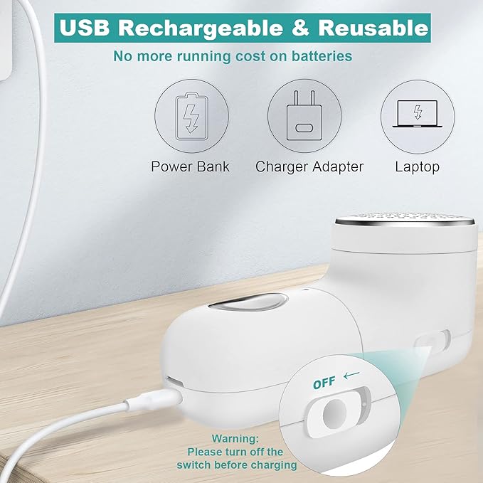 Garstor Fabric Shaver, Electric Lint Remover, USB Rechargeable Sweater Shaver, Cordless Clothes Defuzzer, Portable Pills Trimmer for Clothes, Furniture(2.0 Pro, Beige)
