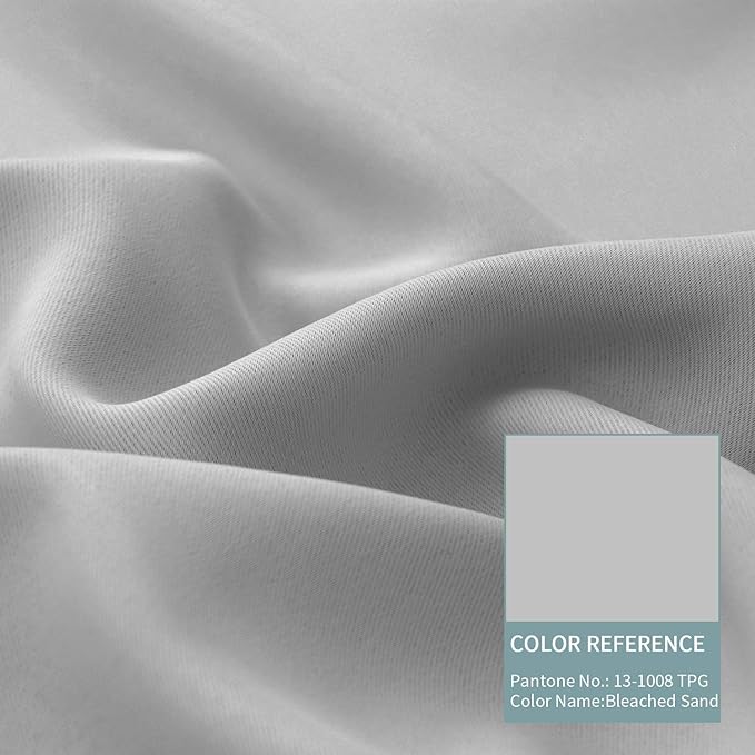 BGment Blackout Curtains 45 Inch Length for Kitchen - Short Curtains for Small Window/Cafe Thermal Insulated Grommet Drapes, 2 Panels, Each Panels 42 Inch Wide, Light Grey
