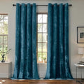 SMILETIME Tranquil Blue Crushed Velvet Curtains 52x84 inch Luxurious Thermal Insulated Soundproof Drapes for Living Room Bedroom Office Soft and Durable Light-Filtering Window Treatments, 2 Panels