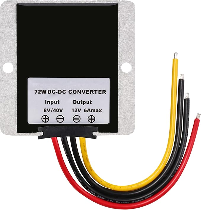 MGGi DC Converter 8V-40V to 12V 6A 72W, Step Down Step Up Converter Voltage Regulator, Power Adapter Voltage Booster, Reducer Waterproof Module Transformer for Golf Cart Club Car Truck Vehicle