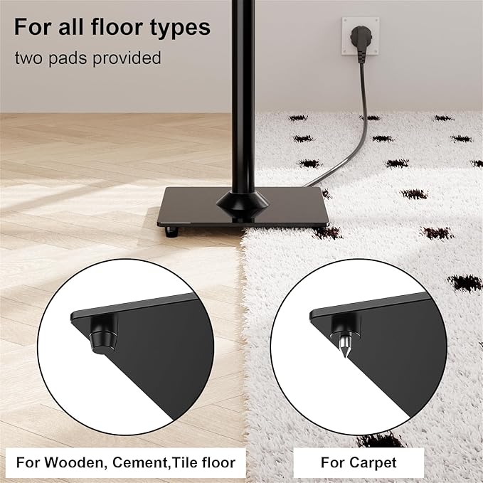 ELIVED Universal Speaker Stand Pair, 31 Inch Height Bookshelf Speaker Stands for Satellite Speaker Large Speaker Up to 22 lbs, Surround Sound Speaker Stand with Cable Management, Black, YD5022