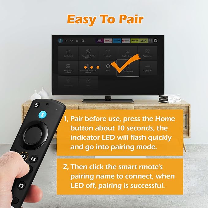 Replacement Voice Remote Control Fit for Fire Smart TV Stick(HD/4K Max/4K/Lite), TV Cube, Smart TV (3rd Gen, Pendant Design) for Samsung-TCL Smart TVs, Not for Roku