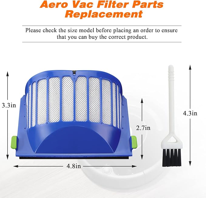 10 Pack Aero Vac Filter by Blutoget - Compatible for iRobot Roomba 500 & 600 Series 536 550 551 595 614 620 630 645 650 655 660 665 670 675 677 680 685 690 Vacuum Cleaner Accessories,with a brush