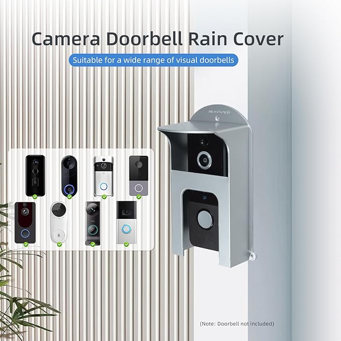 dgyezhao Doorbell Plastic Rain Cover, Large Accessories Cover Weatherproof Anti Glare Sun Shade Plate Compatible for Ring 1/2/3/4/2020/Pro/Pro 2/ Video most Video Doorbell