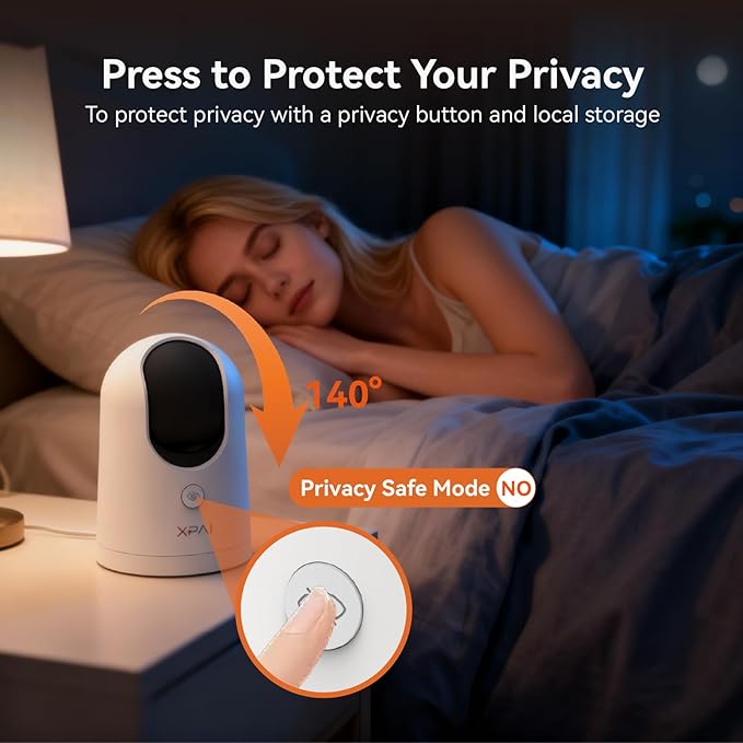 xpai 4K Security Camera,Industry's First with Built-in Storage No Monthly Fees,Indoor Camera Wireless,Baby/Pet/Dog Camera with Phone APP,360° Pan-Tilt Wireless Indoor Cam,Cry Detection,2-Way Audio