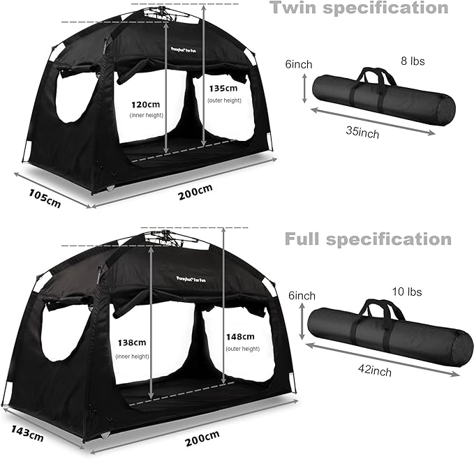 Indoor Instant Privacy Bed Tent for Sleeping,Quick Set-up Bed Canopies,Portable Bed Drapes with Large Space and 3 Doors (Blue, Full)