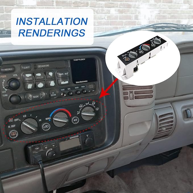DICMIC A/C Heater Control Panel Climate Control Module with Rear Window Defogger Switch for 1996-2000 Chevrolet C1500 C2500 Tahoe GMC Yukon Cadillac Escalade Replace# 599-006, 15-72547