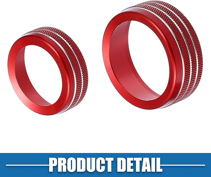 A ABSOPRO AC Knobs Decals AC Radio Switch Knob Cover for Dodge Durango 2014-2020 for Jeep Cherokee Grand Cherokee 2014-2021 Red (Set of 3)
