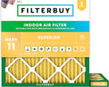 Filterbuy 23x23x1 Air Filter MERV 11 Superior Pet & Allergy Defense (2-Pack), Electrostatic Pleated HVAC AC Furnace Filters Replacement, Made in USA (Actual Size: 22.50 x 22.50 x 0.75)