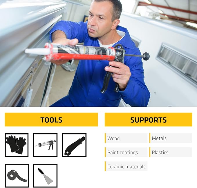 Sika Sikaflex-221 - White - Multi-Purpose Polyurethane sealant/Adhesive - Creates Permanent Elastic Seal - Sandable/paintable - Non-Corrosive - 10.1 fl oz (Pack of 24)