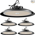 ACOHOOK 420W LED High Bay Light 5000K Daylight UFO Commercial Bay Light AC100-277V, 63000LM (1680W MH/HPS) High Bay LED Shop Lights with Plug and US Hook-4Pack