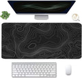 Topographic Mouse Pad, Extended Gaming (35.4x15.7 in), Desk Mat Laptop Waterproof Decor Writing for Work, Game, Office, Home - Topographic Contour