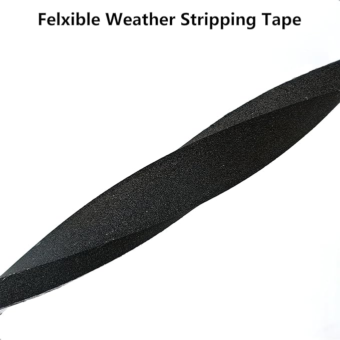 Weather Stripping Door Seal Strip, Strong Adhesive, Weatherproof, Reduce Noise, Gap Filler, Foam Insulation Tape for Doors and Windows (1/2 in x 1/4 in x 26 Ft)
