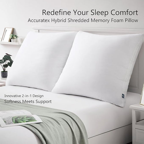 ACCURATEX Euro Pillows Set of 2 with Removable Cover, Luxury Hotel Quality Down Alternative Pillow Insert 26×26 for Bed, Sofa and Couch, Soft and Supportive, Machine Washable