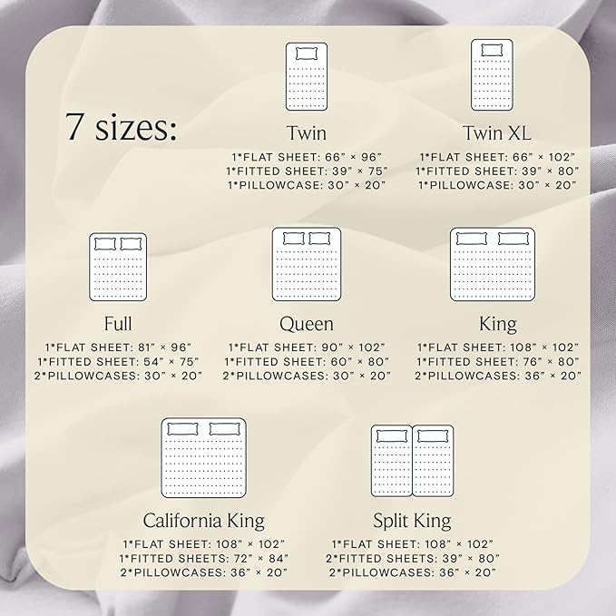 LuxClub 3 PC Twin XL Sheet Set, Deep Pockets Wrinkle Free Cooling Bed Sheets Hotel Bedding for Women, Men, Kids & Teens, Includes 1 Fitted Sheet, 1 Flat Sheet and 1 Pillowcase-Silky Soft Dove Gray