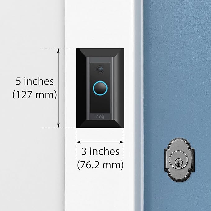 Hidden River Lab Genuine Wall Plate for Ring Video Doorbell Wired(Model 5AT3T5) - Premium Ring doorbell Mount - Black