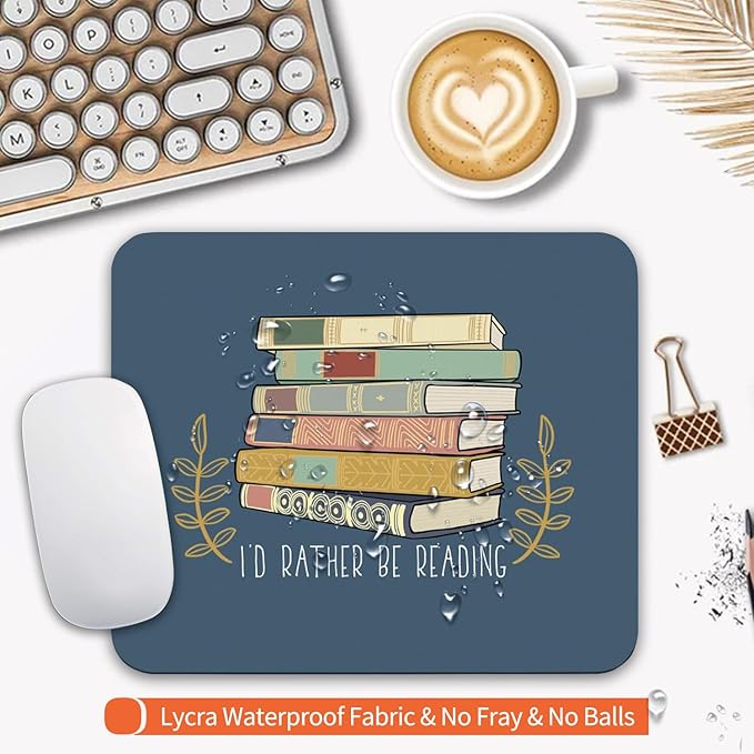Armanza Square Mouse Pad Books, Personalized Premium-Textured Custom Mouse Mat Design, Washable Mousepad Cloth, Non-Slip Rubber Base Computer Mouse Pads for Wireless Mouse