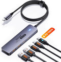 USB C Hub 10Gbps, QUUGE 5-in-1 USB Splitter with 2 USB-A & 2 USB-C 3.2 and PD 100W, Fast Transfer Aluminum Type-C Multiport Adapter with 100cm Nylon Cable for MacBook Air/Pro, iPad, Surface Pro, XPS