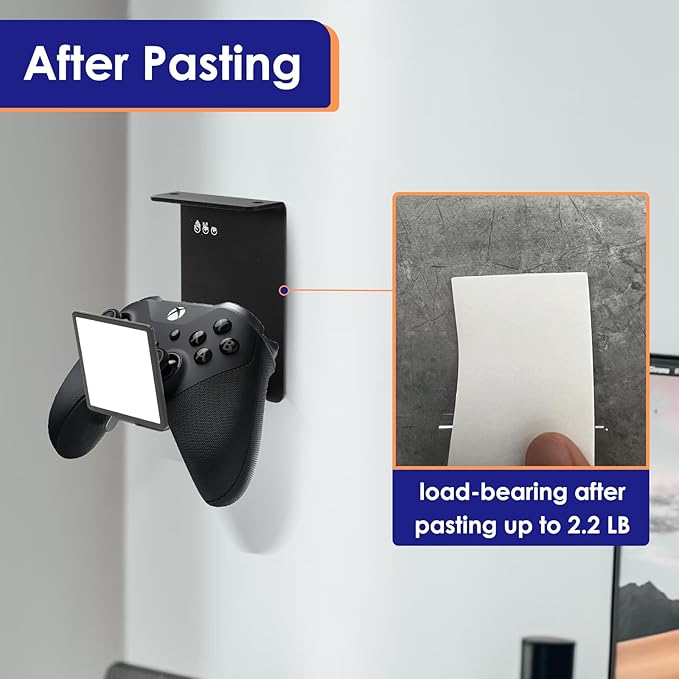 VKheroKV HC128 Headphone Holder Hanger for Desk, Include Adhesive Strips, Universal Headset Stand for PS4/PS5/Xbox/PC/Mac/Headphones Game Controller Hanger (X Shaped)